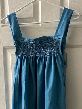 Smocked Cotton Gown M-L